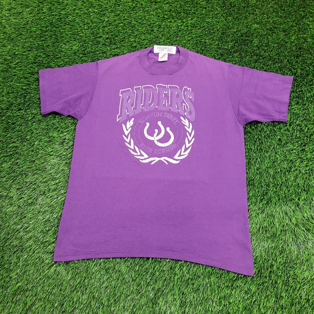 Vintage 80s Jerzees Shirt Medium 20x26 Martins-Ferry School